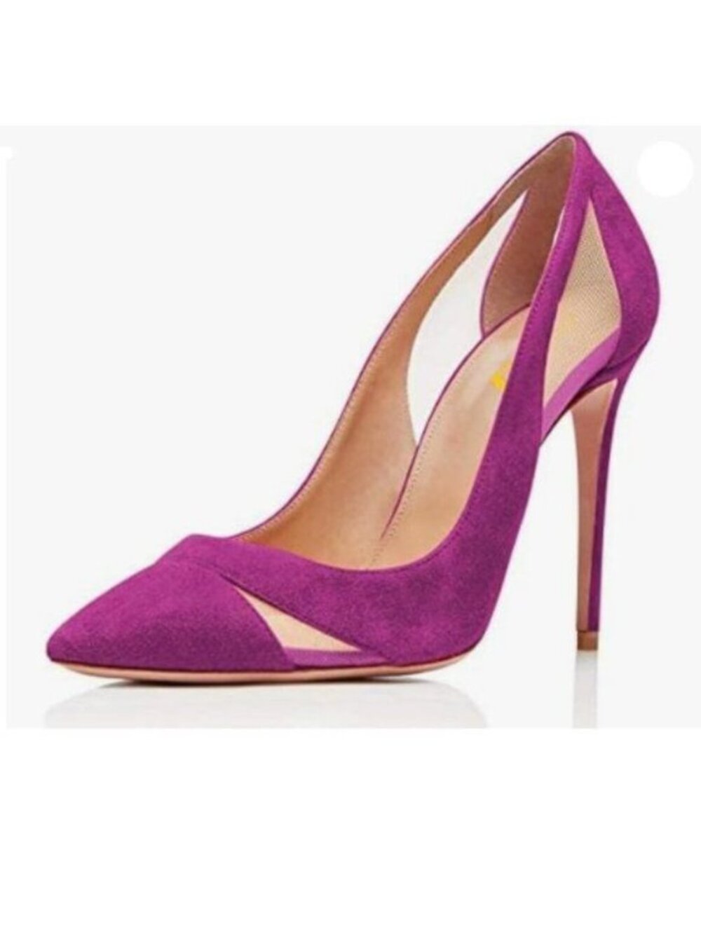 FSJ Orchid Mesh High Heel Pump Pointed Toe Stiletto Thin Slip on Shoes